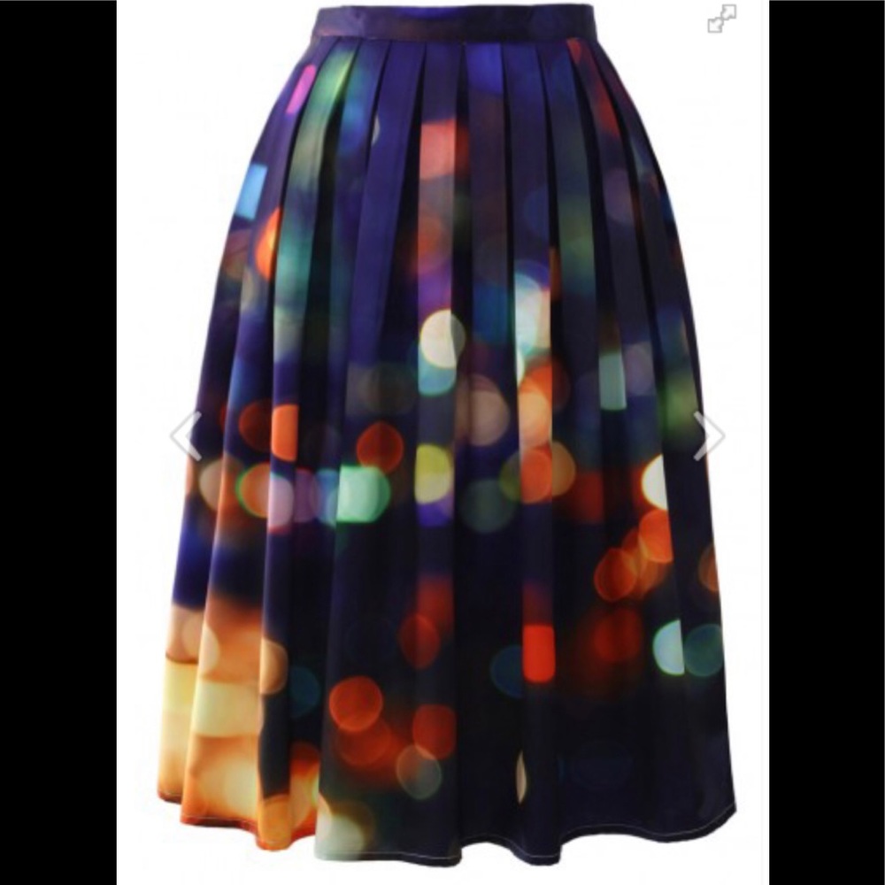 Chicwish neon light pleated midi skirt for Christmas